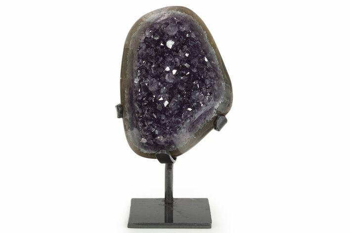 Sparkling Amethyst Geode With Metal Stand - Uruguay #342690
